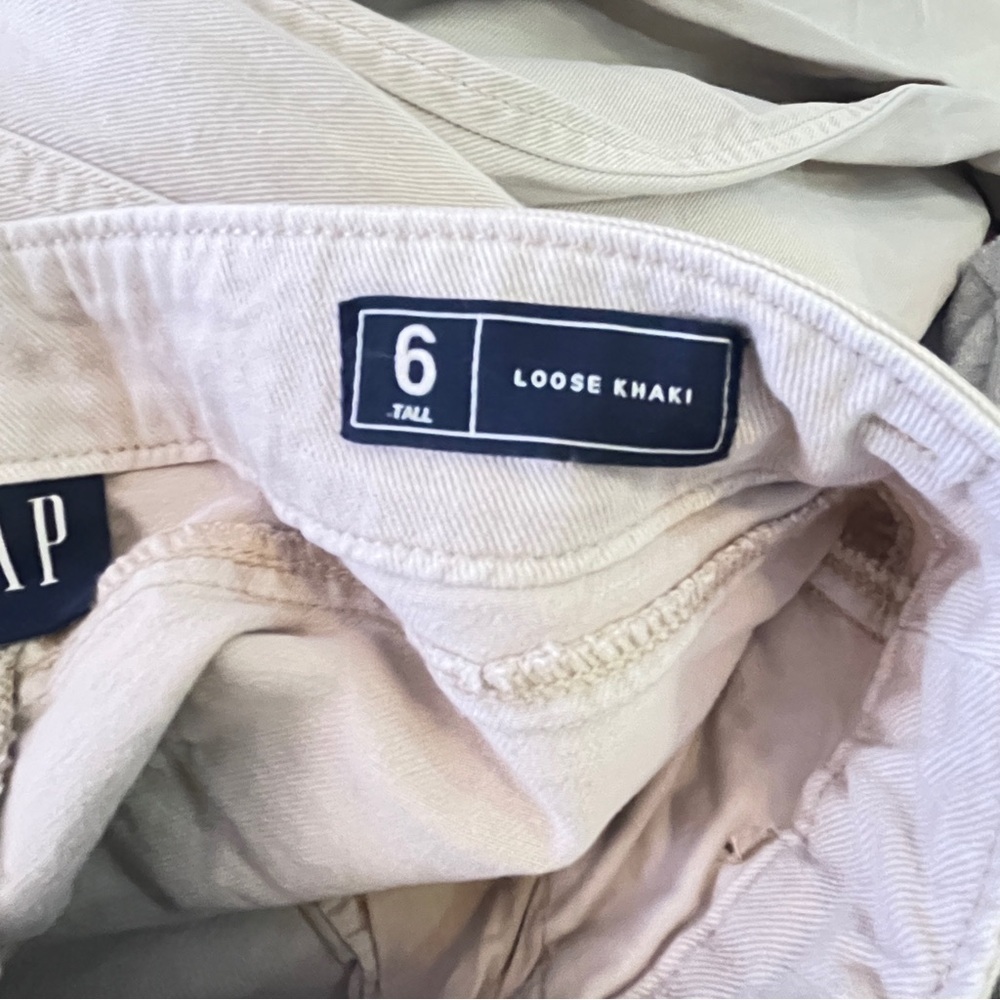 Gap Women’s Size 6 TALL wide leg Loose Khaki Pants - Picture 6 of 7